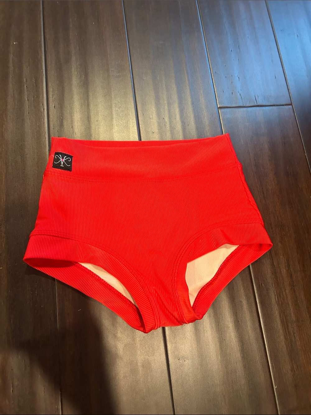 Red High-Waist Women's Shorts